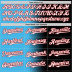Custom Black White Sky Blue-Red Authentic Gradient Fashion Baseball Jersey