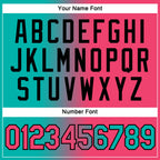 Custom Aqua Neon Pink-Black Gradient Fashion Performance T-Shirt