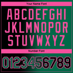 Custom Black Kelly Green-Pink Gradient Fashion Performance T-Shirt