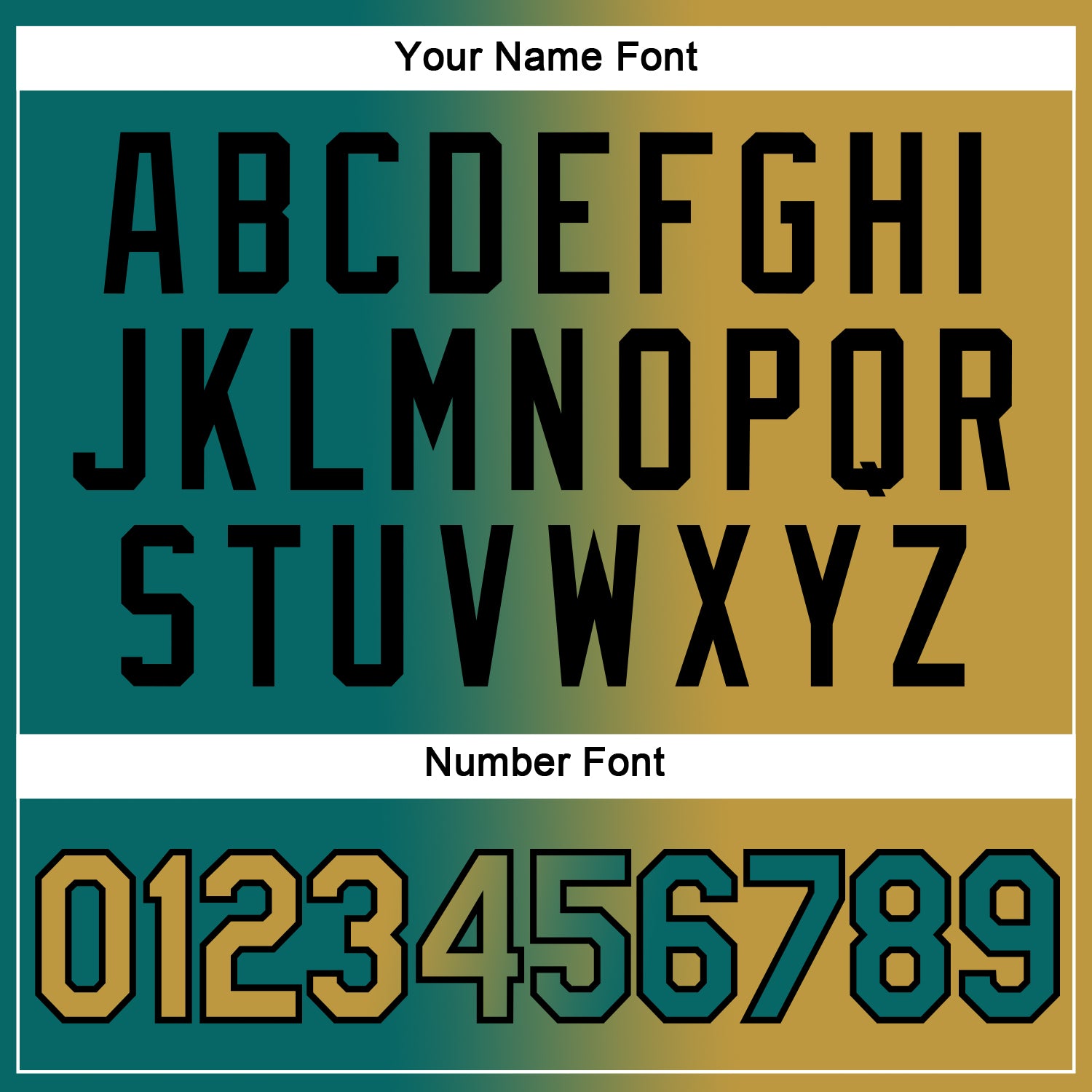 Custom Teal Old Gold-Black Gradient Fashion Performance T-Shirt