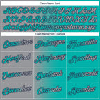 Custom Aqua Gray-Navy Gradient Fashion Performance T-Shirt