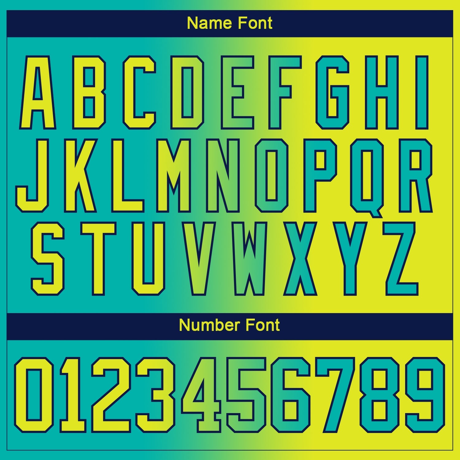 Custom Aqua Neon Yellow-Navy Gradient Fashion Hockey Lace Neck Jersey