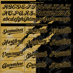 Custom Graffiti Pattern Black-Old Gold 3D Scratch Authentic Baseball Jersey