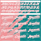 Custom Graffiti Pattern White Teal-Medium Pink 3D Scratch Authentic Baseball Jersey