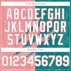 Custom Graffiti Pattern White Teal-Medium Pink 3D Scratch Authentic Baseball Jersey