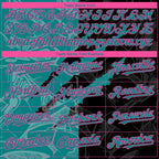 Custom Graffiti Pattern Teal Black-Pink 3D Scratch Authentic Baseball Jersey