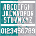 Custom Graffiti Pattern White Teal-Gray 3D Scratch Authentic Baseball Jersey