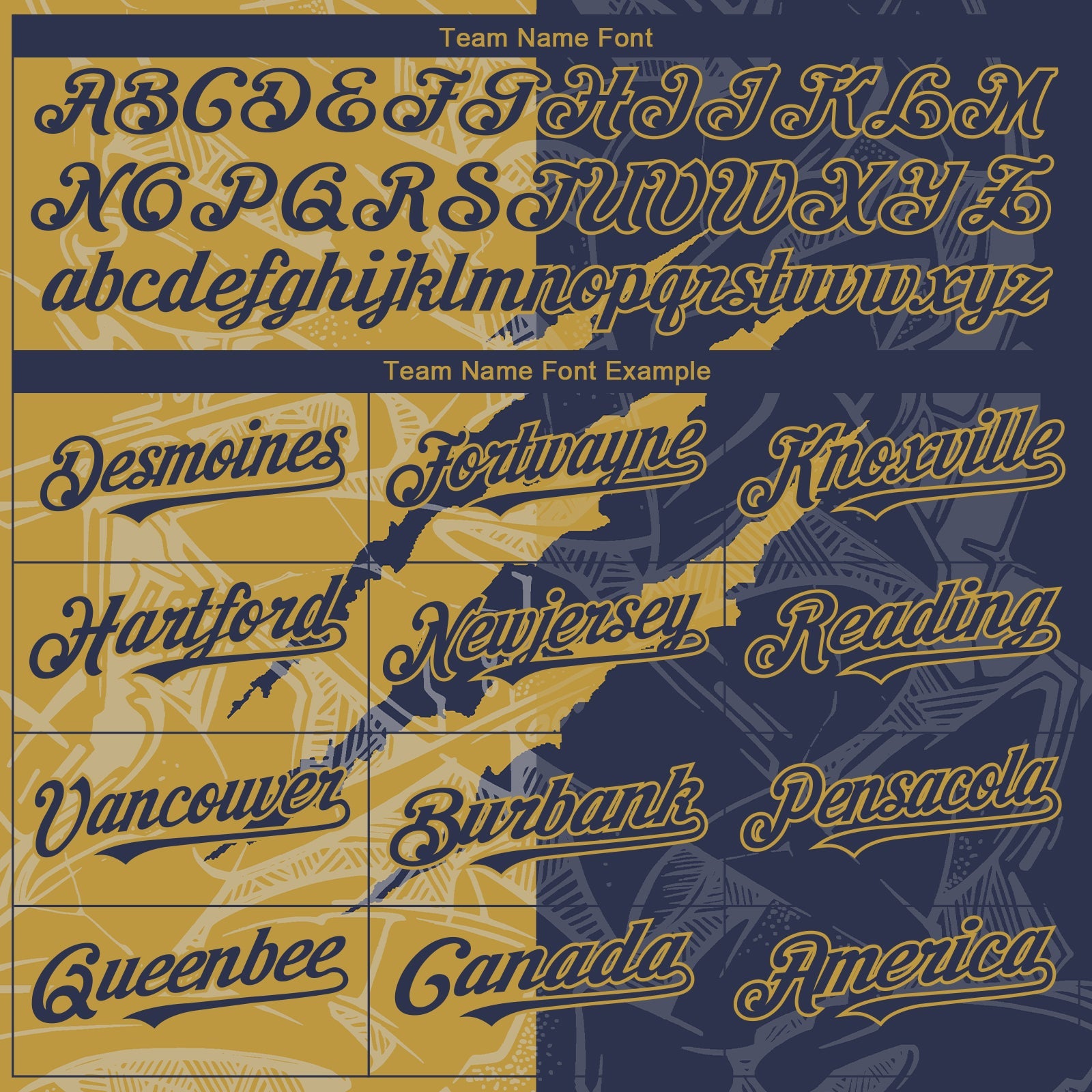 Custom Graffiti Pattern Navy-Old Gold 3D Scratch Authentic Baseball Jersey