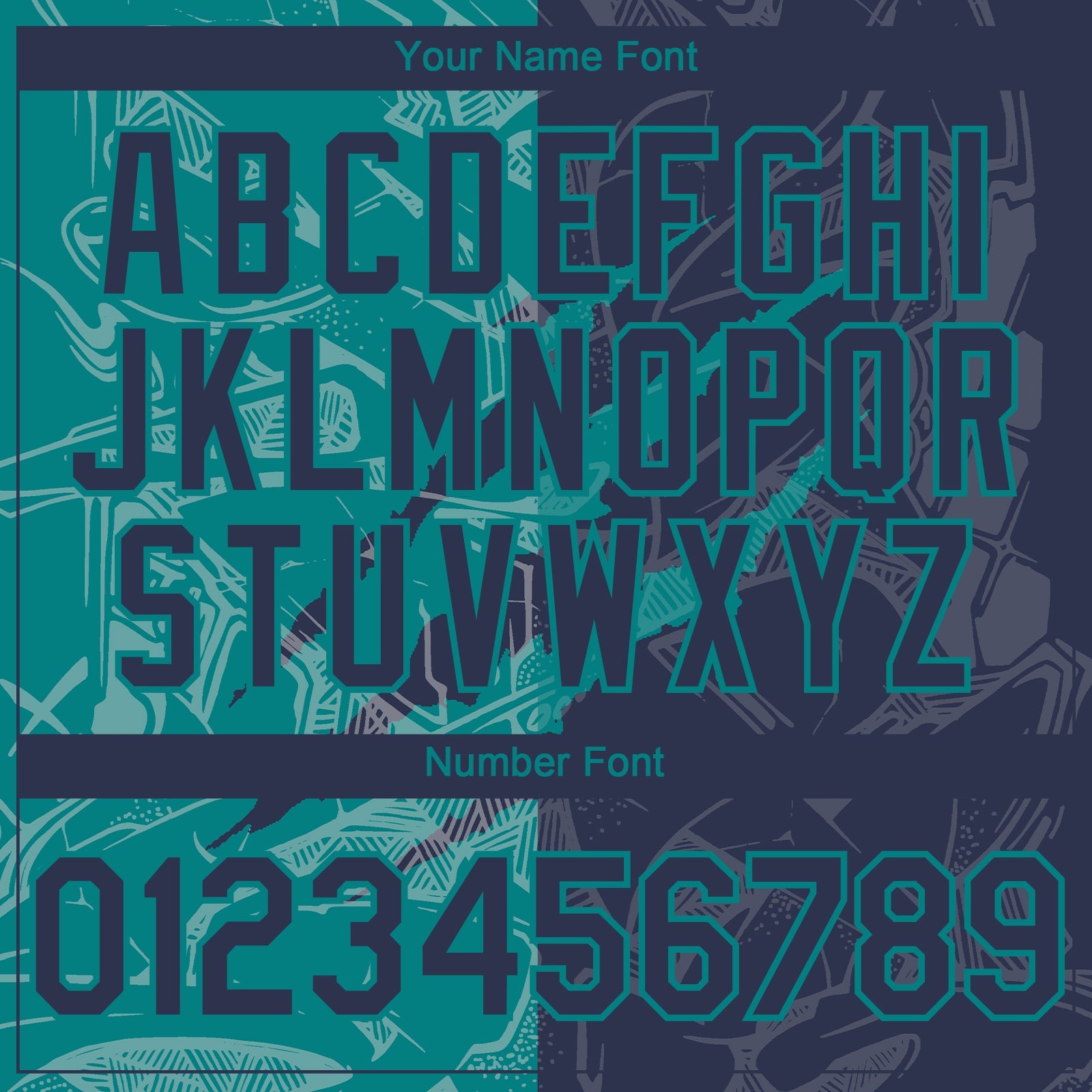 Custom Graffiti Pattern Navy-Teal 3D Scratch Authentic Baseball Jersey