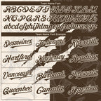 Custom Graffiti Pattern Brown-Cream 3D Scratch Authentic Baseball Jersey