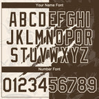 Custom Graffiti Pattern Brown-Cream 3D Scratch Authentic Baseball Jersey