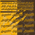 Custom Graffiti Pattern Brown-Gold 3D Scratch Authentic Baseball Jersey