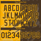 Custom Graffiti Pattern Brown-Gold 3D Scratch Authentic Baseball Jersey