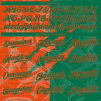 Custom Graffiti Pattern Kelly Green-Orange 3D Scratch Authentic Baseball Jersey