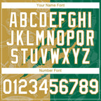 Custom Graffiti Pattern White Kelly Green-Old Gold 3D Scratch Authentic Baseball Jersey