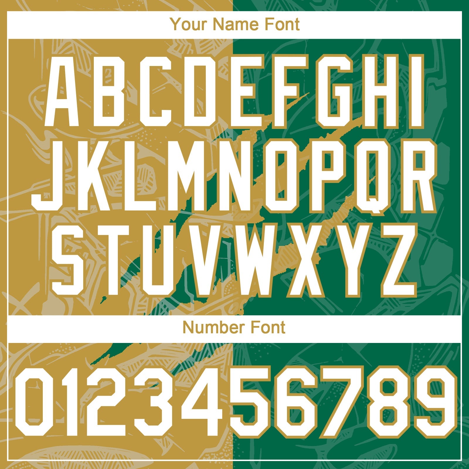 Custom Graffiti Pattern White Kelly Green-Old Gold 3D Scratch Authentic Baseball Jersey