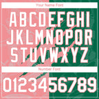 Custom Graffiti Pattern White Kelly Green-Medium Pink 3D Scratch Authentic Baseball Jersey