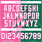 Custom Graffiti Pattern White Kelly Green-Pink 3D Scratch Authentic Baseball Jersey