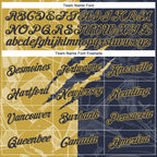 Custom Graffiti Pattern Navy-Old Gold Scratch 3D Performance T-Shirt