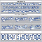 Custom Gray White-Royal Authentic Basketball Shorts