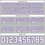 Custom Gray White-Purple Authentic Basketball Shorts