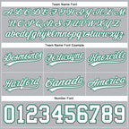 Custom Gray White-Kelly Green Authentic Basketball Shorts