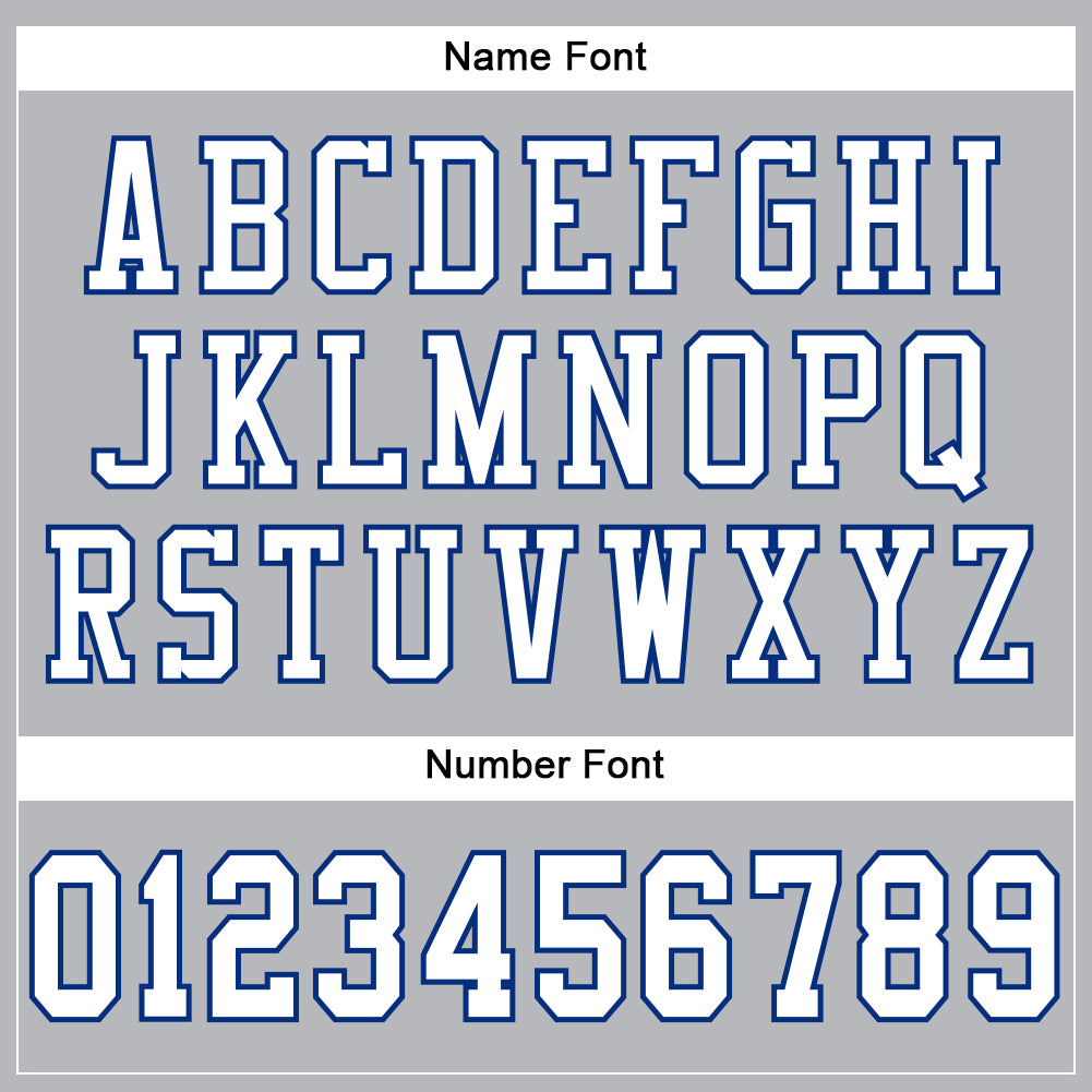 Custom Gray White-Royal Mesh Authentic Football Jersey