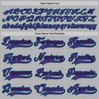 Custom Gray Purple Black-Teal Hockey Jersey