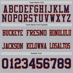Custom Gray Navy-Orange Authentic Football Jersey