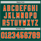Custom Green Orange-White Mesh Authentic Throwback Football Jersey