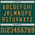 Custom Green Old Gold-Black Mesh Authentic Throwback Football Jersey