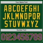 Custom Green Purple-Gold Authentic Throwback Basketball Jersey