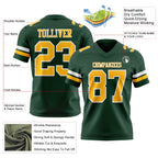 Custom Green Gold-White Authentic Football Jersey