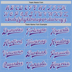 Custom Light Blue Purple-White Bomber Full-Snap Varsity Letterman Jacket