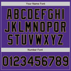 Custom Purple Black-Old Gold Bomber Full-Snap Varsity Letterman Jacket