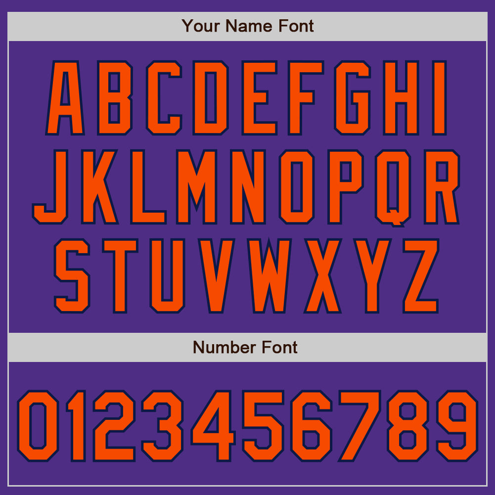 Custom Purple Orange-Navy Bomber Full-Snap Varsity Letterman Jacket