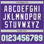 Custom Purple White-Kelly Green Bomber Full-Snap Varsity Letterman Jacket