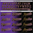 Custom Black Purple-Old Gold Bomber Full-Snap Varsity Letterman Gradient Fashion Jacket
