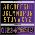 Custom Black Purple-Old Gold Bomber Full-Snap Varsity Letterman Gradient Fashion Jacket