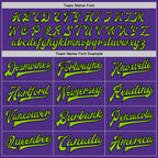 Custom Purple Neon Green-Black Bomber Full-Snap Varsity Letterman Two Tone Jacket