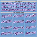 Custom Light Blue Purple-White Bomber Full-Snap Varsity Letterman Two Tone Hoodie Jacket