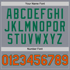 Custom Gray Orange-Kelly Green Bomber Full-Snap Varsity Letterman Two Tone Hoodie Jacket