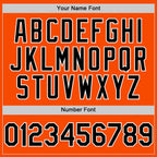 Custom Orange Black-White Bomber Full-Snap Varsity Letterman Hoodie Jacket