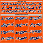 Custom Orange Navy-White Bomber Full-Snap Varsity Letterman Hoodie Jacket