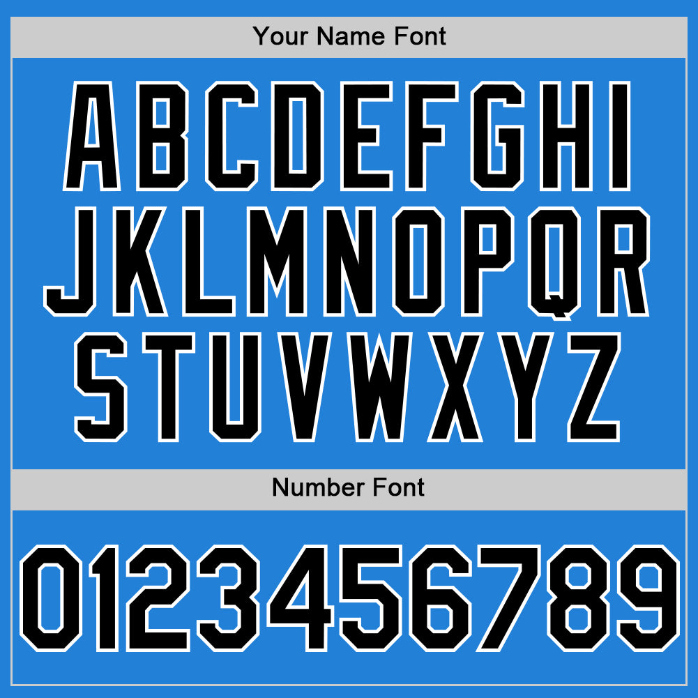 Custom Powder Blue Black-White Bomber Full-Snap Varsity Letterman Hoodie Jacket