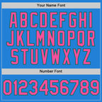 Custom Powder Blue Pink-Kelly Green Bomber Full-Snap Varsity Letterman Hoodie Jacket