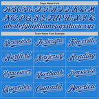 Custom Powder Blue Royal-White Bomber Full-Snap Varsity Letterman Hoodie Jacket