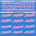 Custom Powder Blue Pink-White Bomber Full-Snap Varsity Letterman Hoodie Jacket