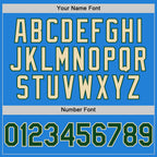 Custom Powder Blue Green-Cream Bomber Full-Snap Varsity Letterman Two Tone Hoodie Jacket