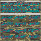 Custom Camo Pink Black-Aqua Bomber Full-Snap Varsity Letterman Salute To Service Hoodie Jacket